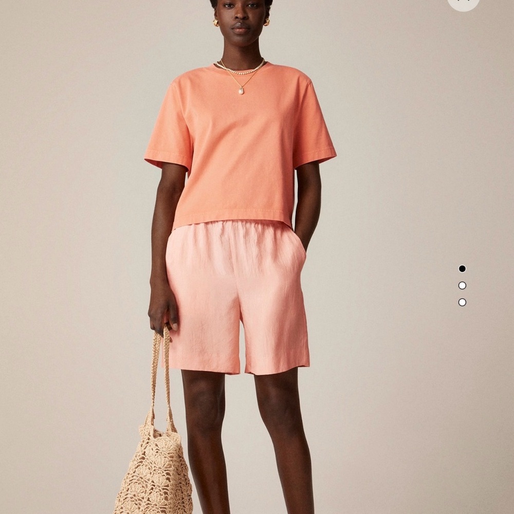 NWT - J. Crew Women's Stratus Short in Textured Satin Elastic-Waist Bermuda